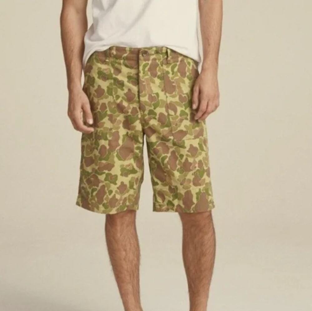 rag & bone Camo Field Short Men's Waist 31 Green Brown NWT Military Frogskin